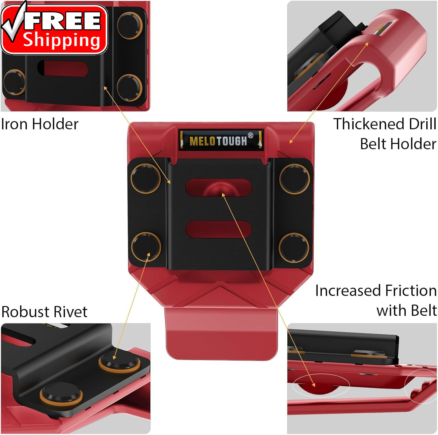 Drill Belt Clip,Drill Holder for Tool Belt,Measuring Tape Holder for Impact Driv
