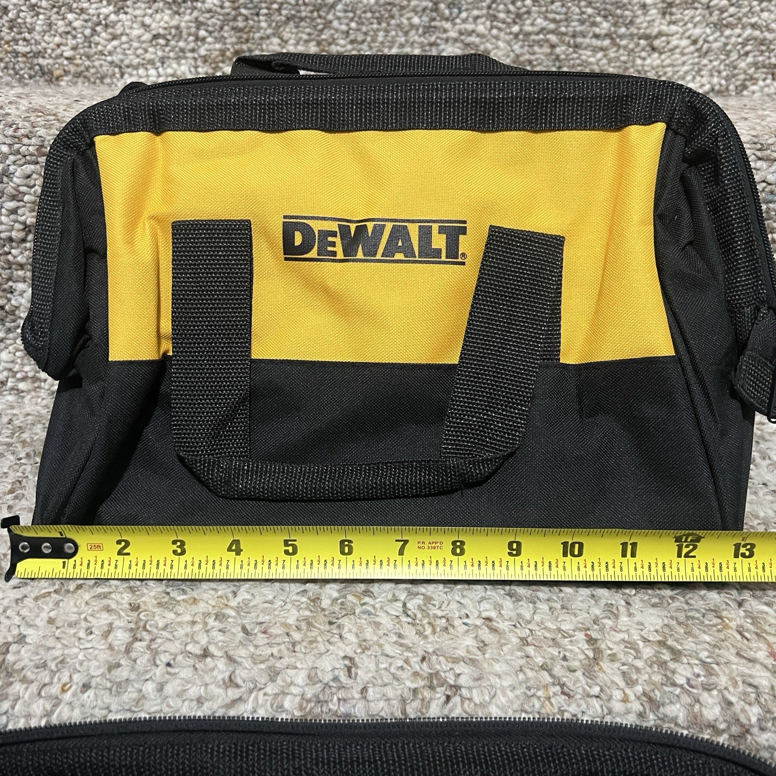 x2 DeWalt Tool Bag Heavy Duty Black and Yellow 12 Inch Portable Storage