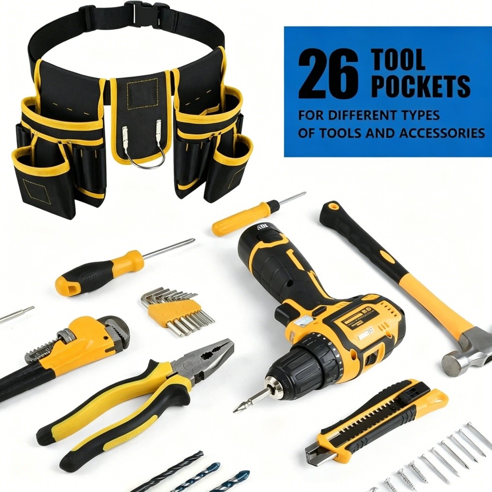 Magnetic Tool Belt for Men, 26 Pockets Heavy Duty Tool Pouch, Magnet Holster Nai