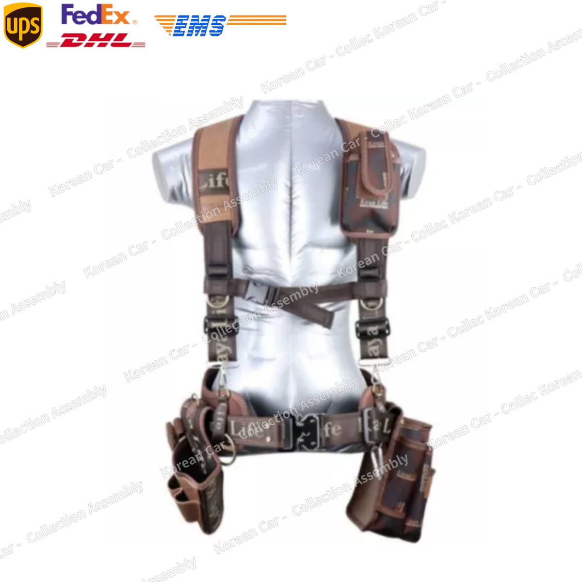 Kayalife KL 600 Work Tool Belt Set with Suspenders Drill Pouches Holder Korea