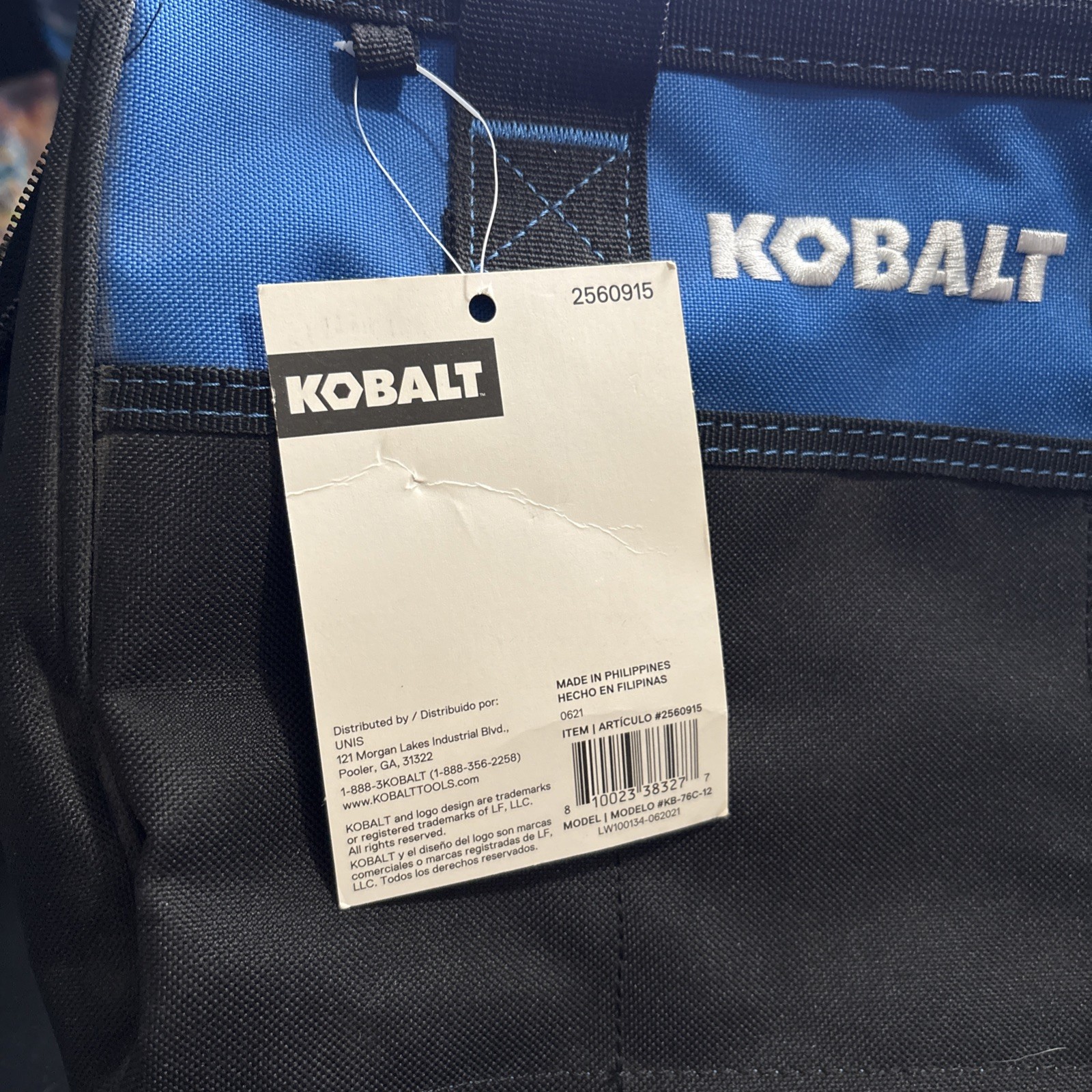12″ Kobalt Black/blue Polyester 12-in W x 7-in D x 9-in L Tool bag – tool bag