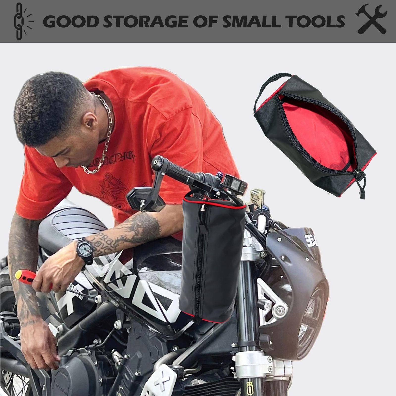 Rough Enough Small Tool Bag Pouch Box Small Parts Organizer with Zipper Porta…