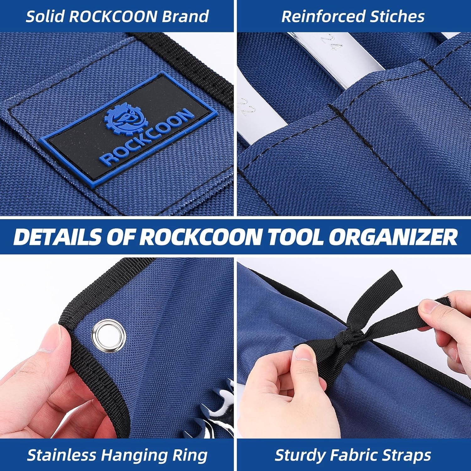Tool Roll Bag for Wrenches Organizer, Rolled Tool Pouch Heavy Duty Oxford Fabric