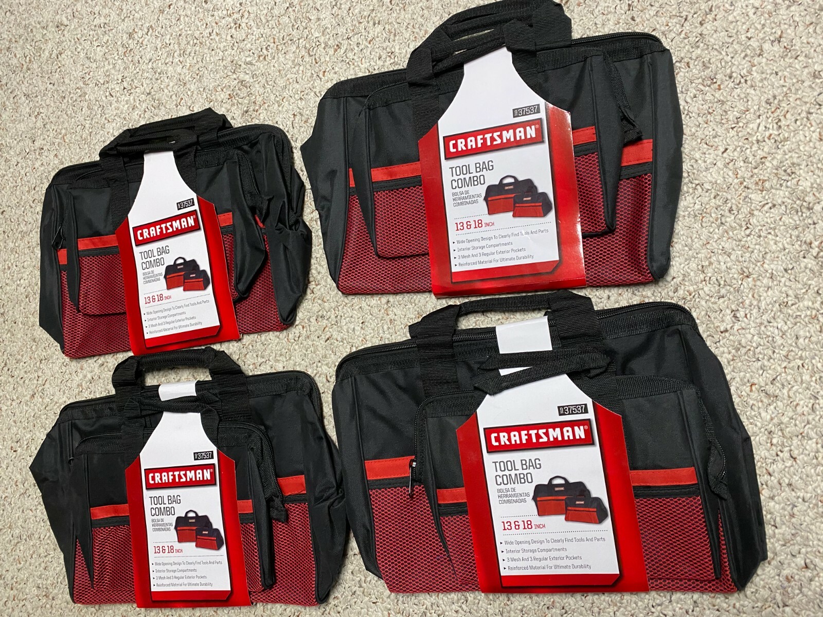 Brand New 4x Craftsman Tool Bag Combo 13″ & 18″ 9-37537 + Free Shipping