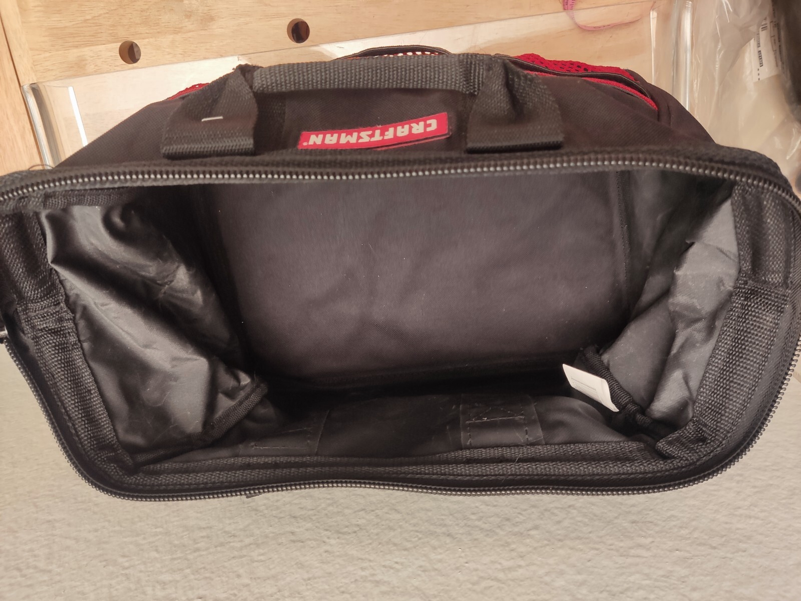 Craftsman 13 in. W X 9.75 in. H Wide Mouth Tool Bag 6 pocket Black/Red
