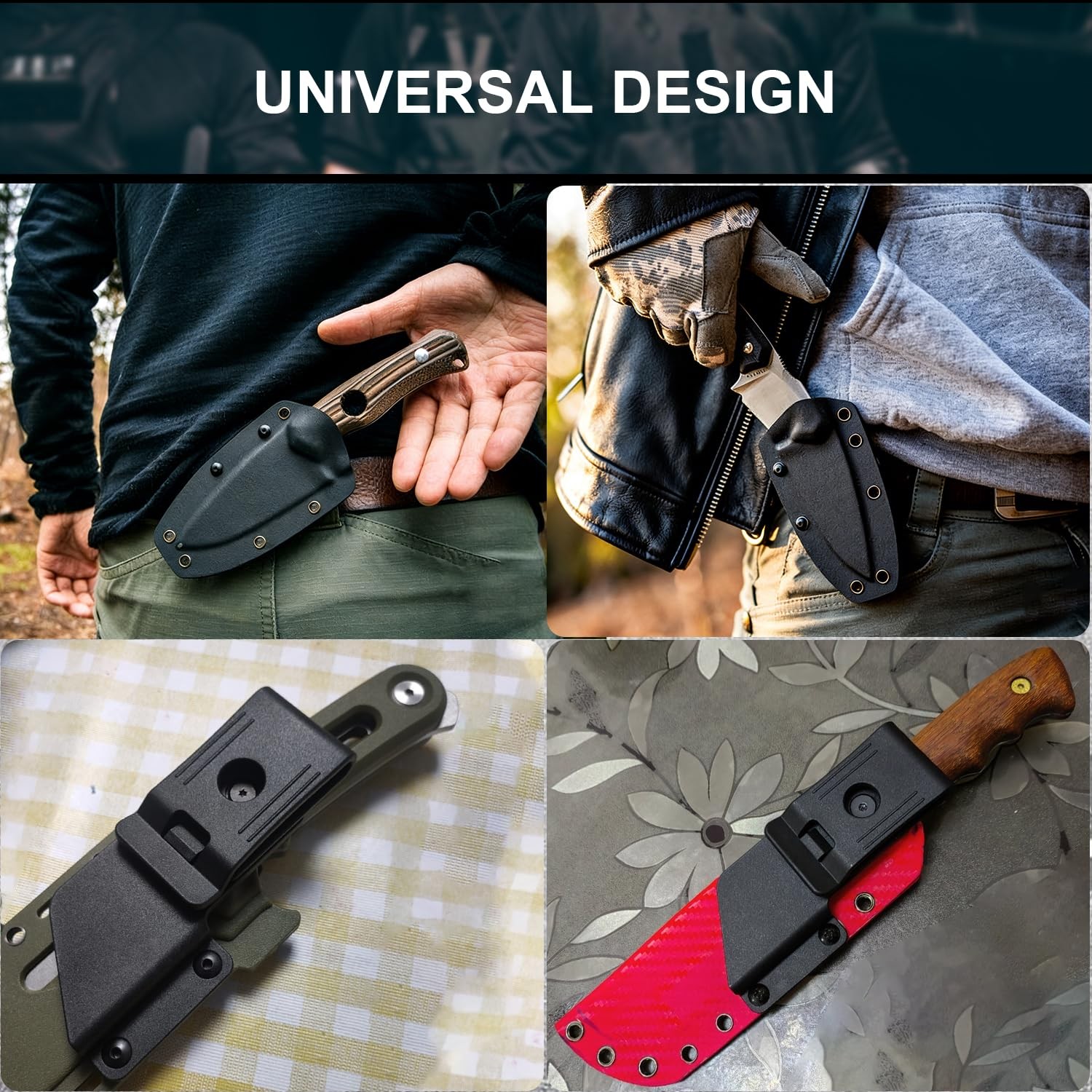 2Pack 2.1 Inch Knife Sheath Belt Clip Holster Tactical Belt Buckle Kydex Belt…