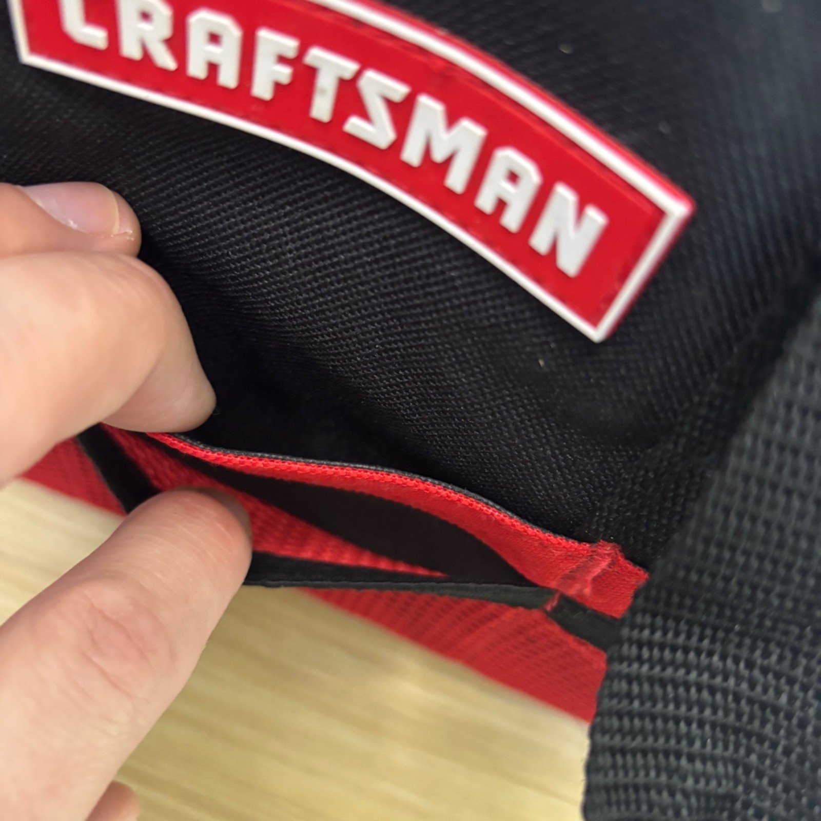 Craftsman Black & Red Tool Bag With Zipper & Mesh Pockets