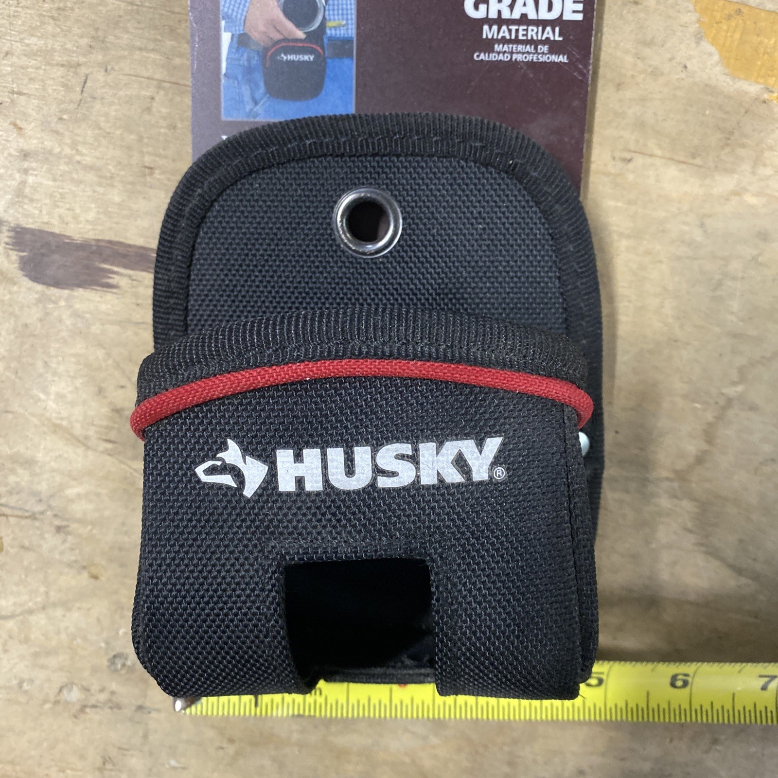 Husky 4.5 in Clip On Tape Measure Tool Belt Bag Pouch Polyster Black 246568