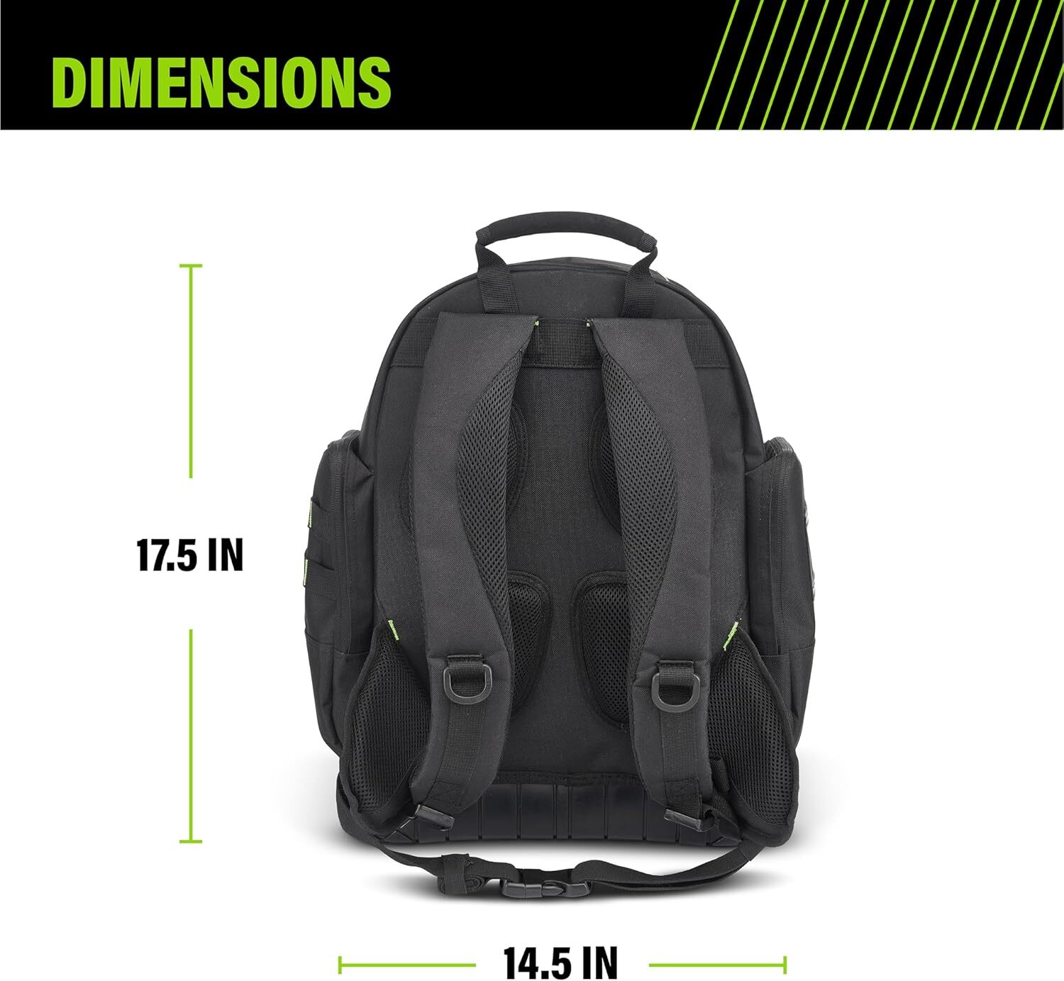 Durable Black Portable Tool Backpack With Pockets And Waterproof Base