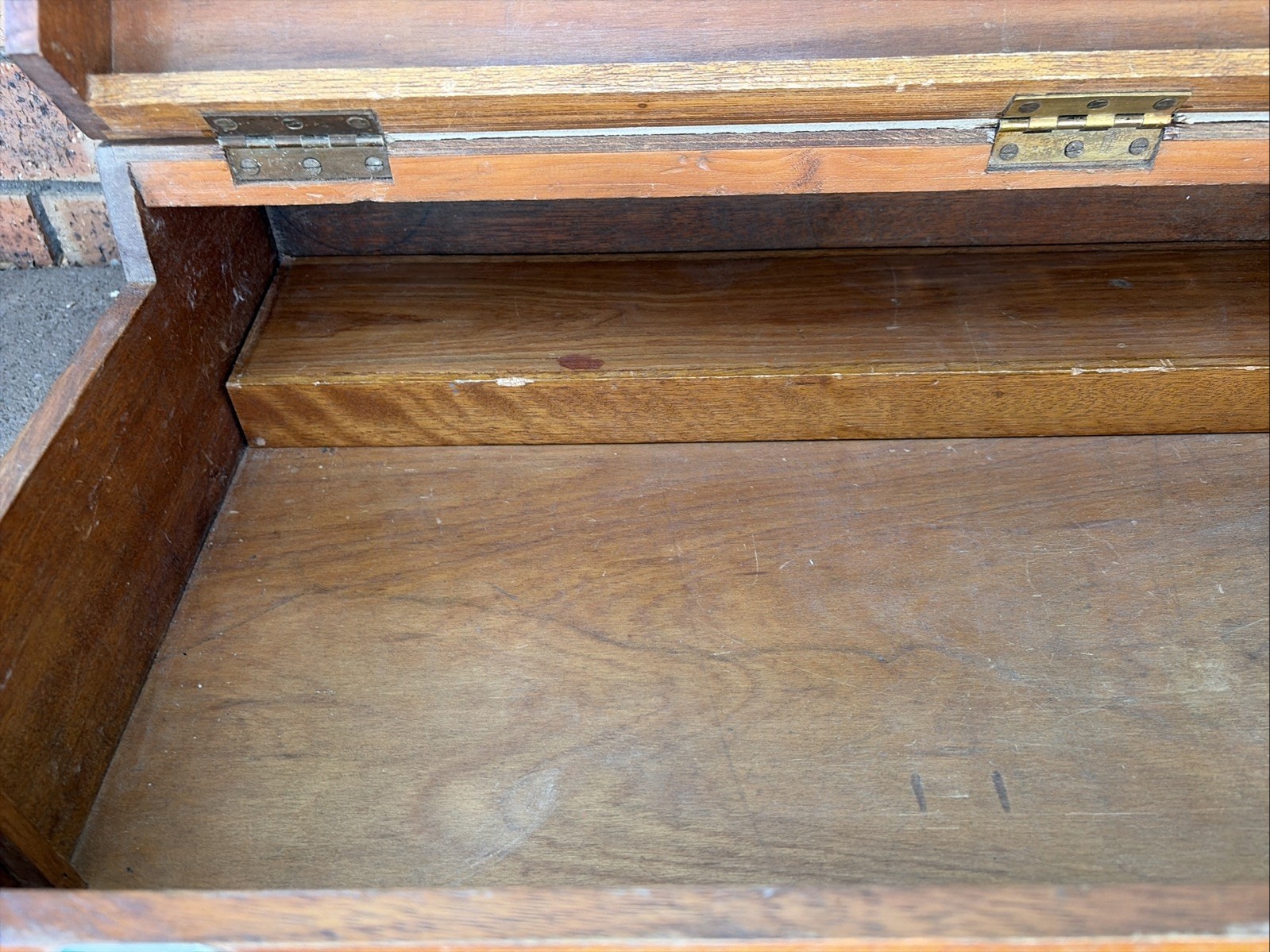 Vintage Wooden Box Suitcase Case with Leather Handle 76 X 41 X 17cm