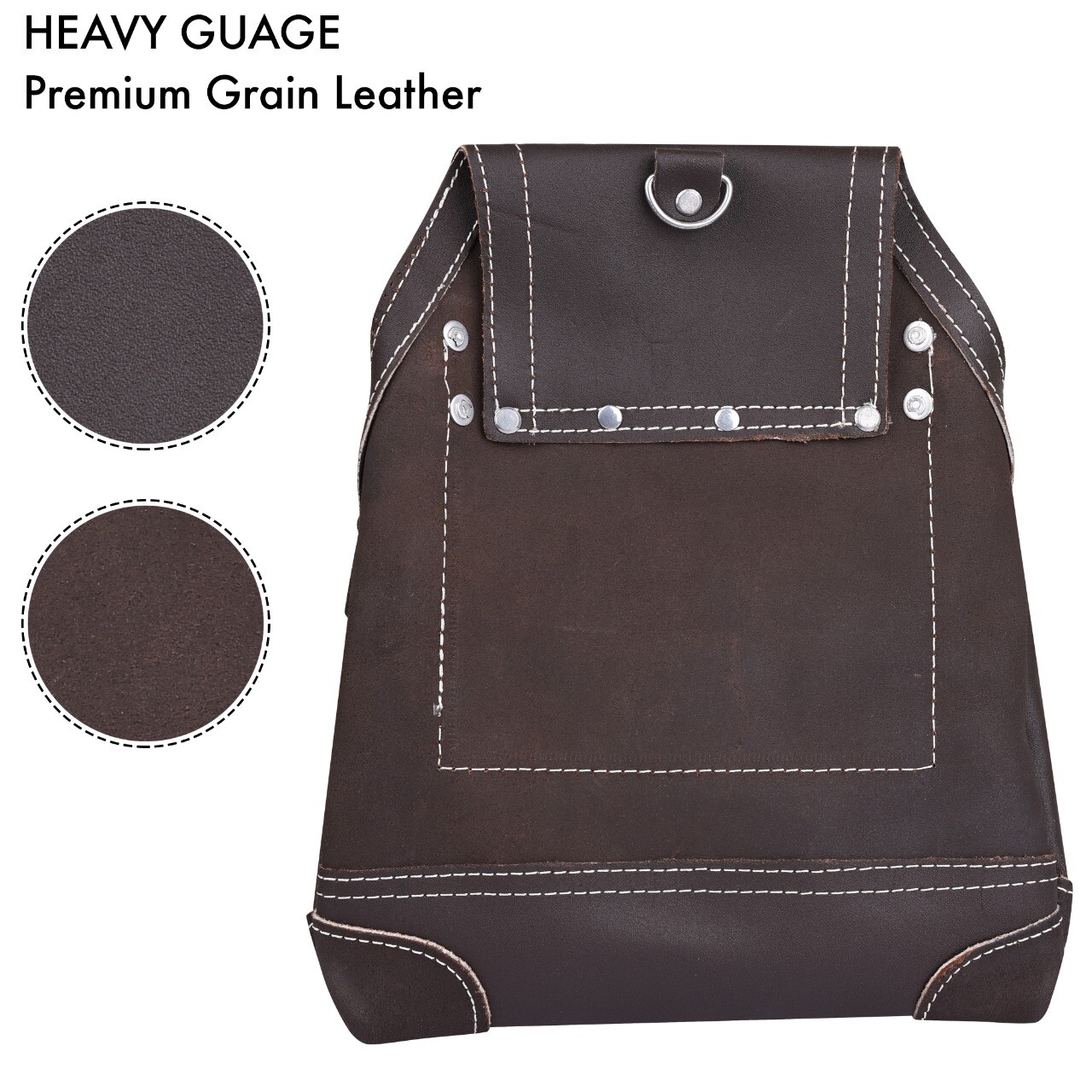 Oil Tanned Leather Tool Pouch for Carpenters 10 pockets Electricians Belt bag