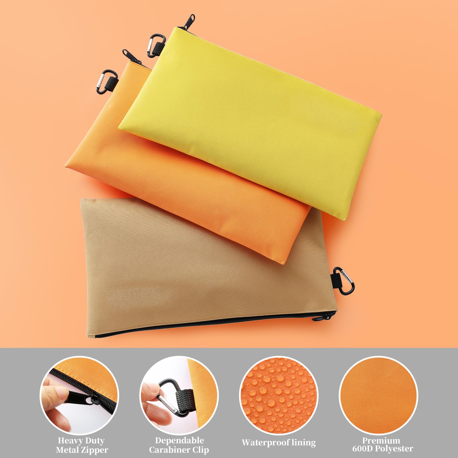 3PCS Tool Pouches with Zipper, Premium small Tool Bags, Utility zipper Pouch …