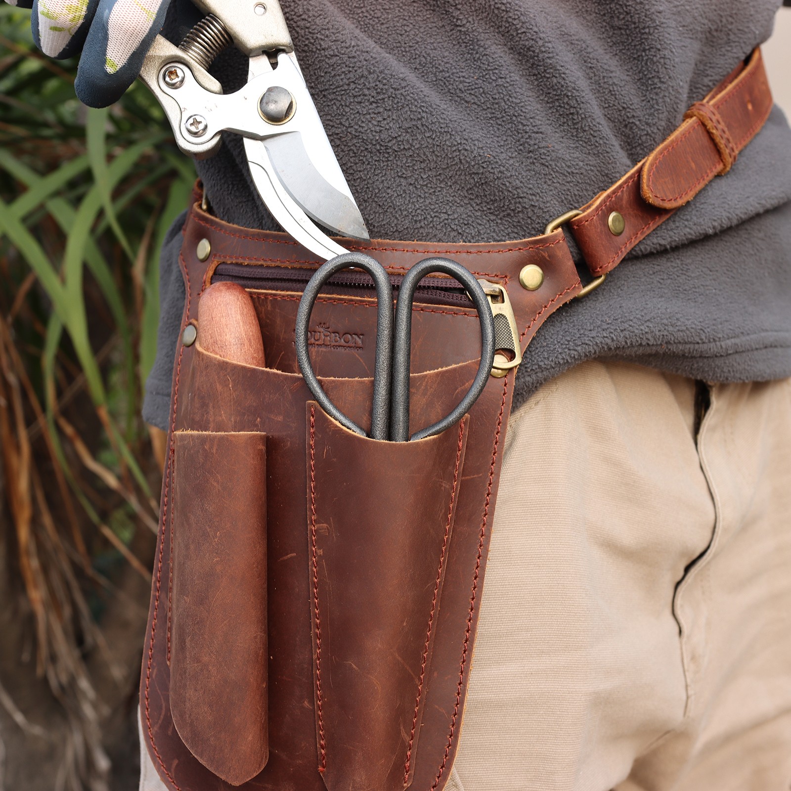Tourbon Scissor Belt Shoulder Bag Electrician Holster Garden Florist Tool Pouch