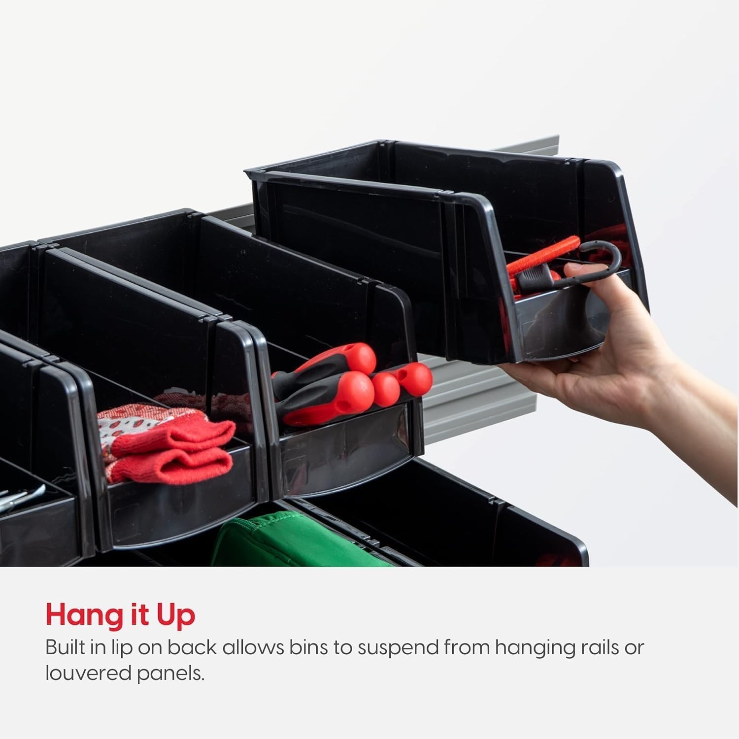 IRIS USA Stackable Storage Bins Open Front 12 Pack Plastic Hanging Organizer