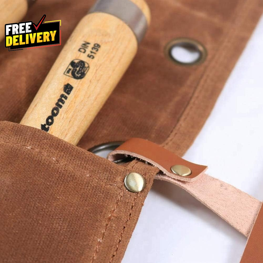 Chisel Roll Waxed Canvas Tools Wrench Roll up Pouch Chisel Carrying Case Wren…