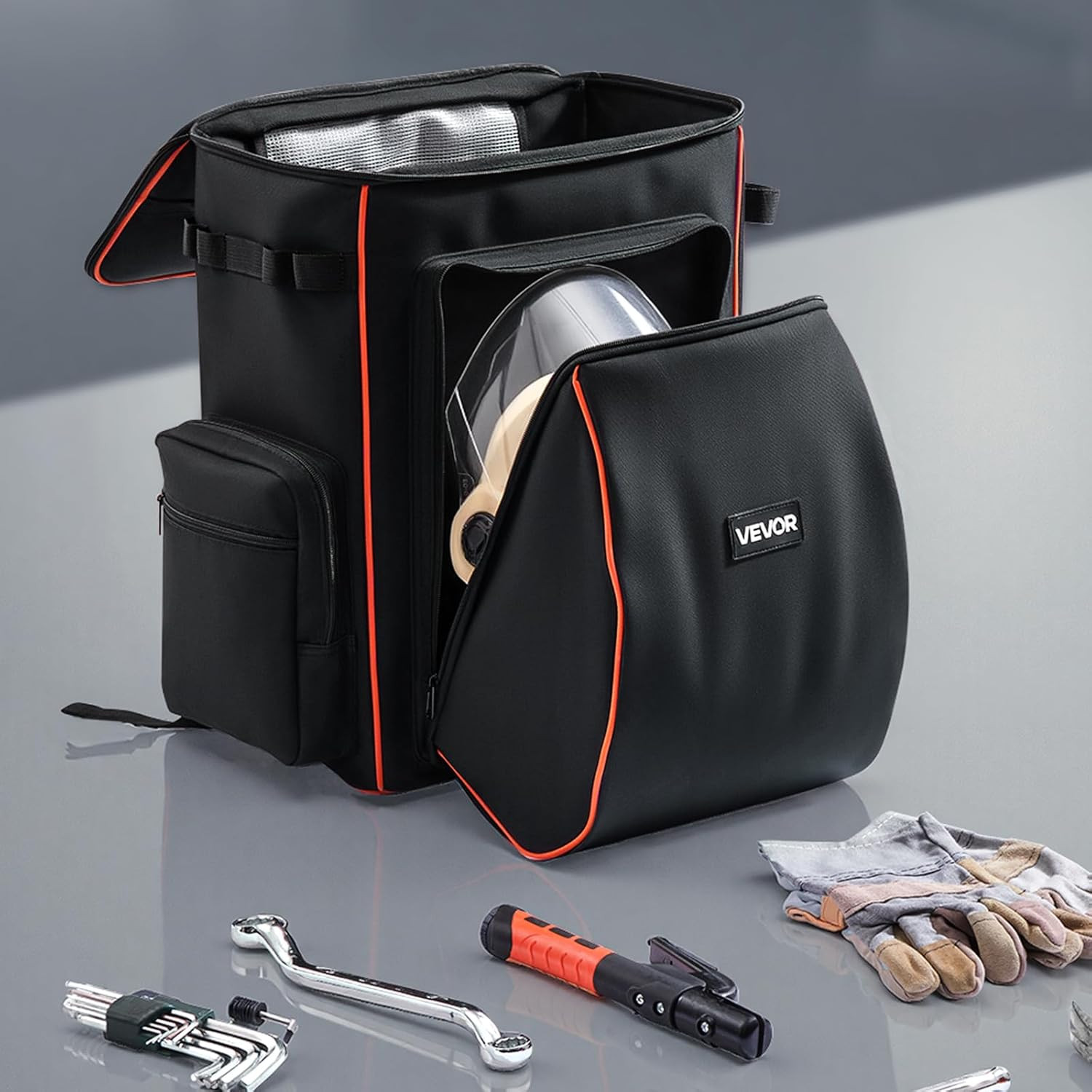 Welding Backpack, 35.6L Welder Backpack for Tools and Helmet, 600D Polyester Ext