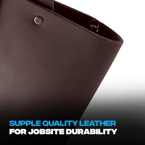 Heavy Duty Leather Utility Knife Pouch – Belt Sheath for Box Cutters & Snips, Fi