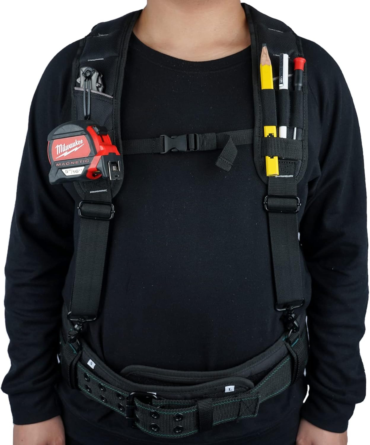 Gel-Padded Tool Belt Suspenders with Phone Holder for Ultimate Comfort