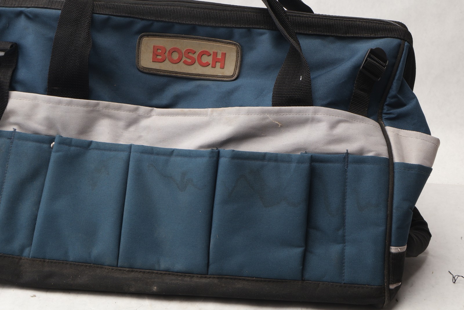 Bosch 18V Large Contractor Tool Bag 21″ Blue Multi-Pocket Canvas Heavy Duty